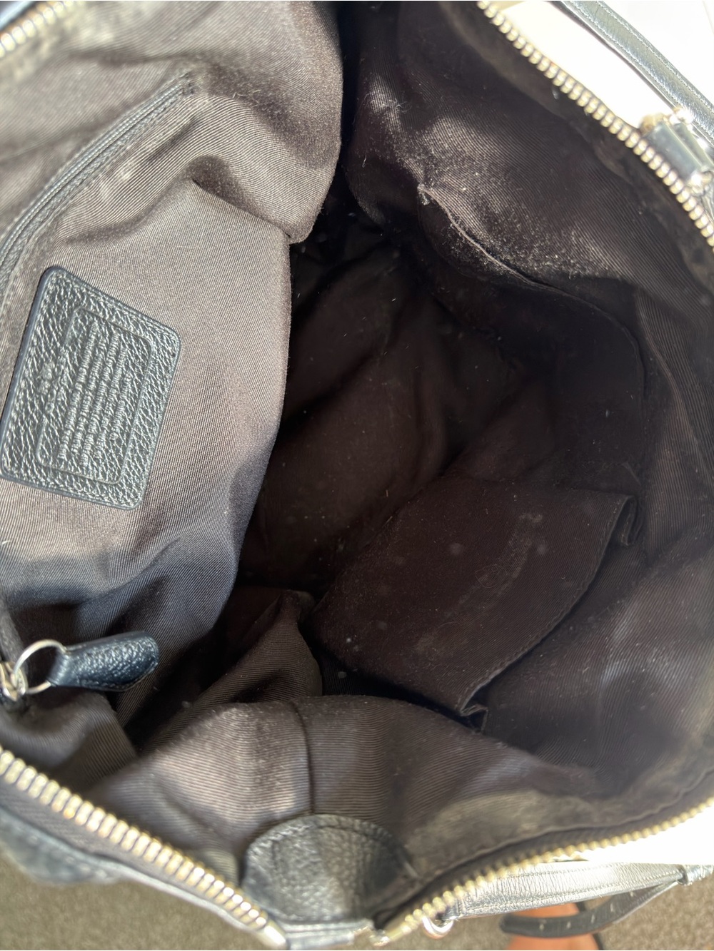 Coach Black Pebbled Leather Tote with Removable Strap - Picture 6 of 8
